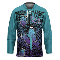 Personalised New Zealand Suicide Prevention Month Hockey Jersey Maori Mauri Tu Mauri Ora Polynesian Pattern LT22 Unisex Teal - Polynesian Pride