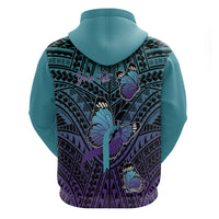 Personalised New Zealand Suicide Prevention Month Zip Hoodie Maori Mauri Tu Mauri Ora Polynesian Pattern LT22 - Polynesian Pride