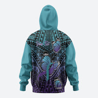 Personalised New Zealand Suicide Prevention Month Zip Hoodie Maori Mauri Tu Mauri Ora Polynesian Pattern LT22 - Polynesian Pride