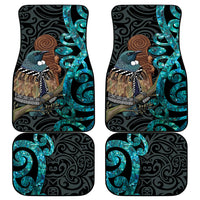 New Zealand Tui Bird Wahaika Car Mats Maori Weapon Paua Shell Koru Pattern