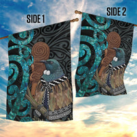 New Zealand Tui Bird Wahaika Garden Flag Maori Weapon Paua Shell Koru Pattern