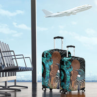 New Zealand Tui Bird Wahaika Luggage Cover Maori Weapon Paua Shell Koru Pattern