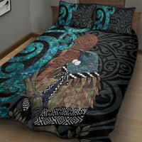 New Zealand Tui Bird Wahaika Quilt Bed Set Maori Weapon Paua Shell Koru Pattern