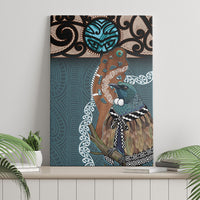 New Zealand Tui Bird Maripi Canvas Wall Art Maori Weapon Kowhaiwhai Pattern