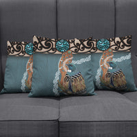 New Zealand Tui Bird Maripi Pillow Cover Maori Weapon Kowhaiwhai Pattern
