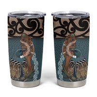 New Zealand Tui Bird Maripi Tumbler Cup Maori Weapon Kowhaiwhai Pattern