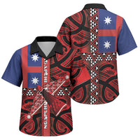 Aotearoa Iwi Ngapuhi Family Matching Off The Shoulder Long Sleeve Dress and Hawaiian Shirt Tuhoronuku Kite United Tribes Flag Maori Pattern LT22 Son's Shirt Red - Polynesian Pride