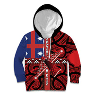 Aotearoa Iwi Ngapuhi Kid Hoodie Tuhoronuku Kite United Tribes Flag Maori Pattern LT22 Hoodie Red - Polynesian Pride
