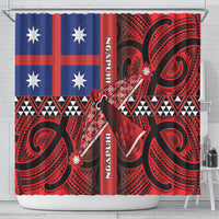 Aotearoa Iwi Ngapuhi Shower Curtain Tuhoronuku Kite United Tribes Flag Maori Pattern LT22 - Polynesian Pride