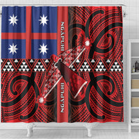 Aotearoa Iwi Ngapuhi Shower Curtain Tuhoronuku Kite United Tribes Flag Maori Pattern LT22 - Polynesian Pride
