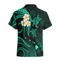 Personalised Molokai Hawaii Hawaiian Shirt Polynesian Tattoo and Pacific Plumeria Turquoise Vibe LT9 - Polynesian Pride