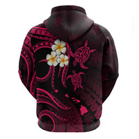 Custom Kauai Hawaii Hoodie Polynesian Tattoo and Pacific Plumeria Pink Vibe LT9 - Polynesian Pride