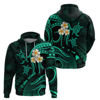 Hawaii Hoodie Oahu Islands Pacific Plumeria Turquoise Vibe LT9 - Polynesian Pride