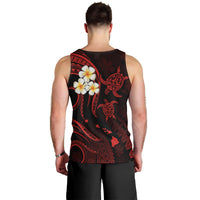 Personalised Oahu Hawaii Men Tank Top Polynesian Tattoo and Pacific Plumeria Red Vibe LT9 - Polynesian Pride