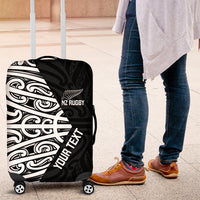 New Zealand Silver Fern Rugby Custom Luggage Cover Maori Koru Go Black Fern LT14