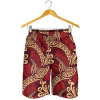 Luxury Red Monstera Shorts for Men Polynesian Tribal Pattern LT01 - Polynesian Pride