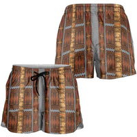 Malo e Lelei Tonga Shorts for Women Tongan Ngatu Tapa Cloth LT14 - Polynesian Pride