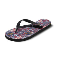 Manuia le Kerisimasi American Samoa Flip Flops Pacific Patchwork Xmas Vibes - Polynesian Pride