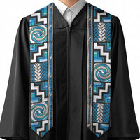 Maori Matariki Graduation Stole Green Galaxy Aesthetic Koru Art LT01 - Polynesian Pride