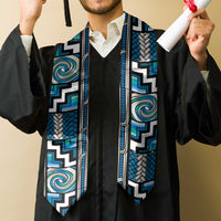 Maori Matariki Graduation Stole Green Galaxy Aesthetic Koru Art LT01 - Polynesian Pride