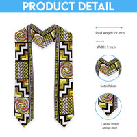 Maori Matariki Graduation Stole Yellow Galaxy Aesthetic Koru Art LT01 - Polynesian Pride