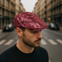 Maroon Aloha Hawaii Jeff Hat Hawaiian Kakau Ohia Lehua Lei - Polynesian Pride