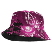 Matariki New Zealand Bucket Hat NZ Niho Taniwha Maori New Year Pink Galaxy LT14 One Size Pink - Polynesian Pride