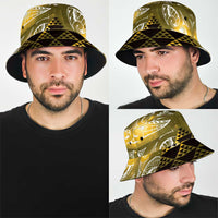 Matariki New Zealand Bucket Hat NZ Niho Taniwha Maori New Year Yellow Galaxy LT14 - Polynesian Pride