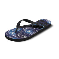 Matariki New Zealand Flip Flops NZ Niho Taniwha Maori New Year Blue Galaxy