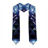 Matariki New Zealand Graduation Stole NZ Niho Taniwha Maori New Year Blue Galaxy LT14 - Polynesian Pride