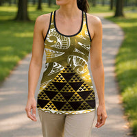 Matariki New Zealand Hollow Tank Top NZ Niho Taniwha Maori New Year Yellow Galaxy LT14 - Polynesian Pride