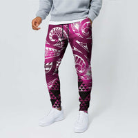 Matariki New Zealand Jogger Pants NZ Niho Taniwha Maori New Year Pink Galaxy LT14 - Polynesian Pride