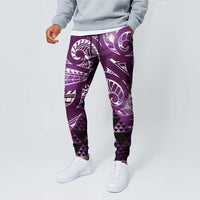Matariki New Zealand Jogger Pants NZ Niho Taniwha Maori New Year Purple Galaxy LT14 - Polynesian Pride