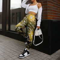 Matariki New Zealand Jogger Pants NZ Niho Taniwha Maori New Year Yellow Galaxy