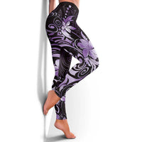 Matariki New Zealand Leggings Maori Pattern Purple Galaxy - Polynesian Pride