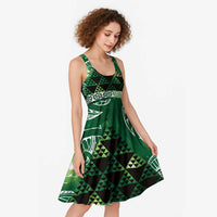 Matariki New Zealand Midi Dress NZ Niho Taniwha Maori New Year Green Galaxy LT14 - Polynesian Pride