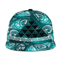 Matariki New Zealand Snapback Cap NZ Niho Taniwha Maori New Year Cyan Galaxy LT14 One Size Cyan - Polynesian Pride