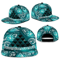 Matariki New Zealand Snapback Cap NZ Niho Taniwha Maori New Year Cyan Galaxy LT14 - Polynesian Pride