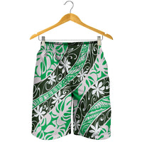 Matie Tahiti Tiare Monstera Shorts for Men Polynesian Pattern Curve Style LT01 - Polynesian Pride