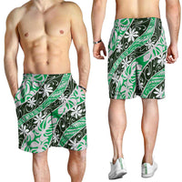 Matie Tahiti Tiare Monstera Shorts for Men Polynesian Pattern Curve Style LT01 - Polynesian Pride