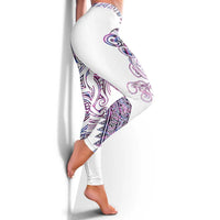Mawhero Paua Shell Kowhaiwhai Taniko Leggings Taniwha Maori Tribal Style