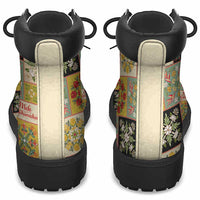 Mele Kalikimaka Hawaii Christmas All Season Boots Melemele Mama Seamless Floral Motif - Polynesian Pride