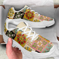 Mele Kalikimaka Hawaii Christmas Chunky Sneakers Melemele Mama Seamless Floral Motif - Polynesian Pride