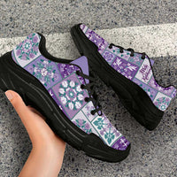 Mele Kalikimaka Hawaii Christmas Chunky Sneakers Poni Seamless Floral Motif - Polynesian Pride