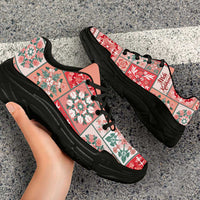 Mele Kalikimaka Hawaii Christmas Chunky Sneakers Ulaula Seamless Floral Motif - Polynesian Pride