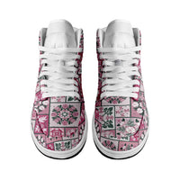 Mele Kalikimaka Hawaii Christmas High Sneakers AJ1 Akala Seamless Floral Motif LT9 - Polynesian Pride