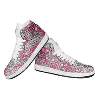 Mele Kalikimaka Hawaii Christmas High Sneakers AJ1 Akala Seamless Floral Motif LT9 - Polynesian Pride