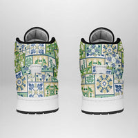 Mele Kalikimaka Hawaii Christmas High Sneakers AJ1 Omaomao Seamless Floral Motif LT9 - Polynesian Pride