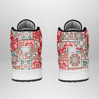 Mele Kalikimaka Hawaii Christmas High Sneakers AJ1 Ulaula Seamless Floral Motif LT9