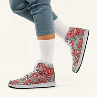 Mele Kalikimaka Hawaii Christmas High Sneakers AJ1 Ulaula Seamless Floral Motif LT9